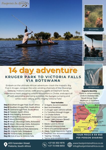 14 Day Kruger Park to Victoria Falls via Botswana Brochure